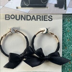 No Boundaries Black Bow Hoop Earrings